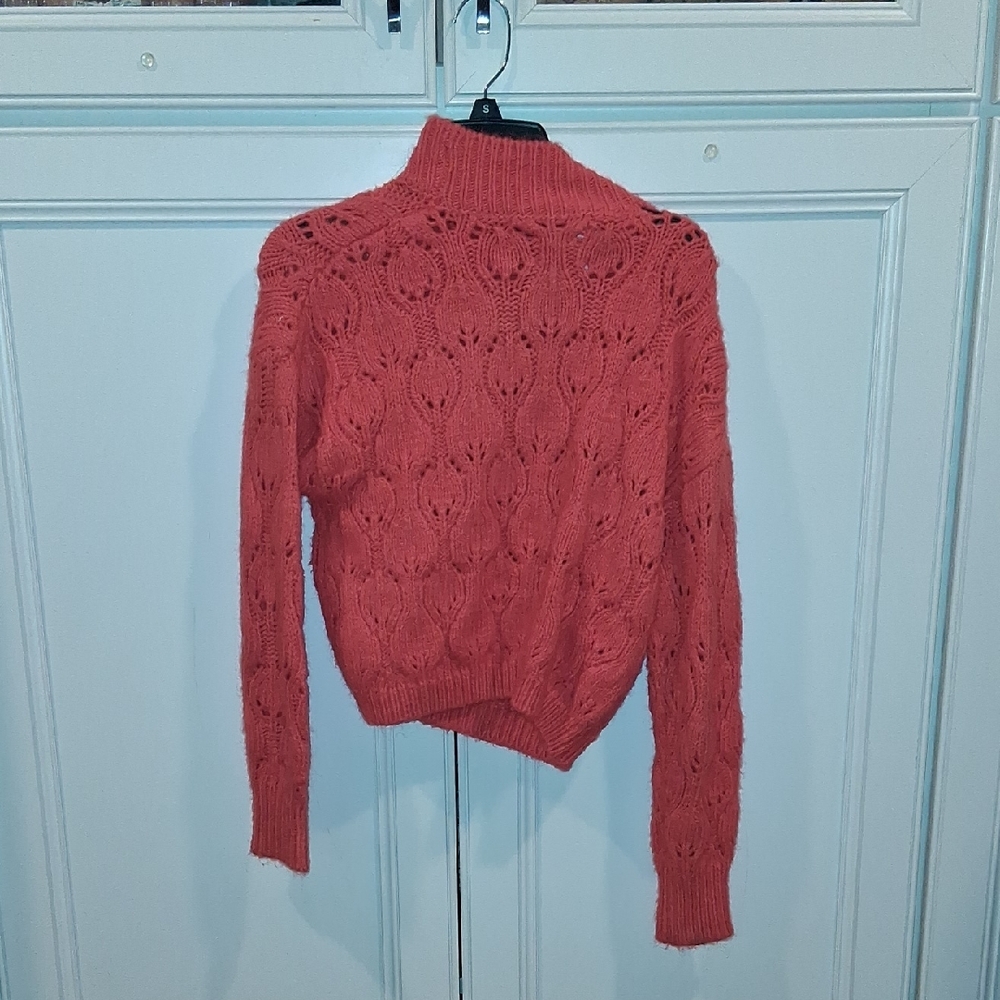 Zara Coral Turtleneck Sweater
